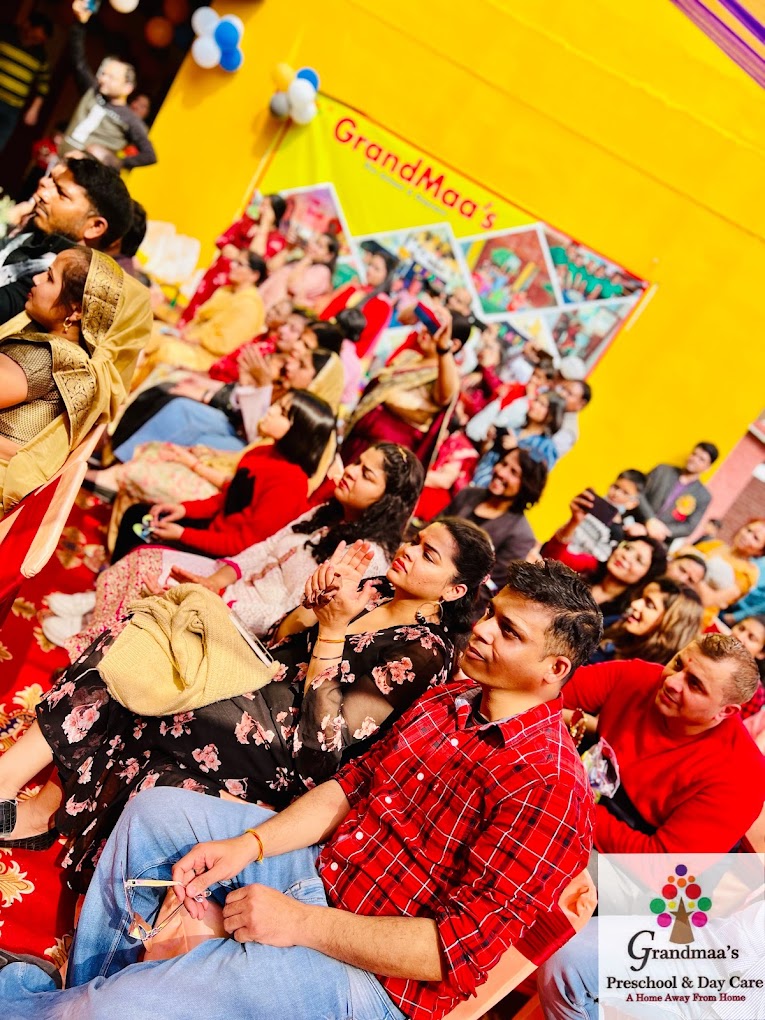 Children at a festive school gathering at Grandmaa's Preschool & DayCare, Greater Noida