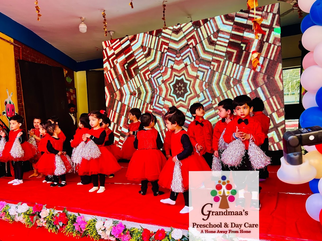 Outdoor school gathering at Grandmaa's Preschool & DayCare, Greater Noida